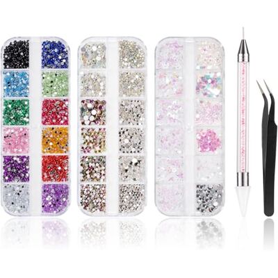 Kiperline 5600 Stück Strasssteine Nägel Nail Art,36 Farben Glitzersteine, Dekorationen Nagelsteine für Nagelkunst, einschließlich Wachsstift für Strasssteine und Strass-Picker Kiperline 5600 Stück Strasssteine Nägel Nail Art,36 Farben Glitzersteine, Dekorationen Nagelsteine für Nagelkunst, einschließlich Wachsstift für Strasssteine und Strass-Picker