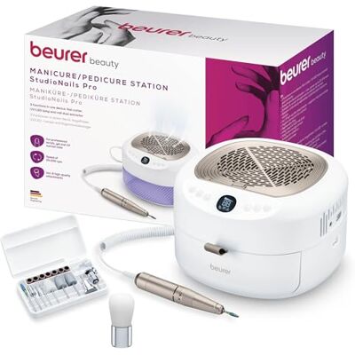 Beurer MP 200 StudioNails Pro Maniküre-/ Pediküre-Profistation 3-in-1, elektrischer Nagelfräser mit UV-/LED-Lampe & Staubabsauger, geeignet für Gel und Acrylnägel, 26000 U/min, 9 Aufsätze Beurer MP 200 StudioNails Pro Maniküre-/ Pediküre-Profistation 3-in-1, elektrischer Nagelfräser mit UV-/LED-Lampe & Staubabsauger, geeignet für Gel und Acrylnägel, 26000 U/min, 9 Aufsätze