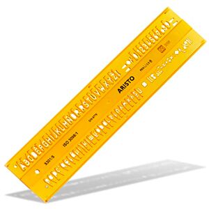 Aristo Isonorm Schriftschablone gerade Mittelschrift (5,0 mm, H-Profil, Typ B, formstabiler PET-Kunststoff) orange-transparent Aristo Isonorm Schriftschablone gerade Mittelschrift (5,0 mm, H-Profil, Typ B, formstabiler PET-Kunststoff) orange-transparent