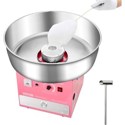 VEVOR elektrische Zuckerwattemaschine kommerzielle Zuckerwattegeräte (1000 W) mit 52 cm Edelstahlschüssel & Zuckerlöffel & Schublade, perfekt für Kindergeburtstage Familienfeiern Partys Rosa VEVOR elektrische Zuckerwattemaschine kommerzielle Zuckerwattegeräte (1000 W) mit 52 cm Edelstahlschüssel & Zuckerlöffel & Schublade, perfekt für Kindergeburtstage Familienfeiern Partys Rosa