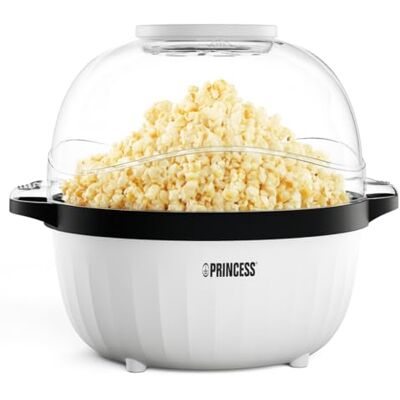 Princess Popcornmaschine, 4,5 L, 450 W, Rührstab, Servierschüssel Butter-Schmelzfach, Wärmeisolierte Griffe, Rutschfeste Füße, Spülmaschinenfester Deckel, 01.292980.01.001 Princess Popcornmaschine, 4,5 L, 450 W, Rührstab, Servierschüssel Butter-Schmelzfach, Wärmeisolierte Griffe, Rutschfeste Füße, Spülmaschinenfester Deckel, 01.292980.01.001