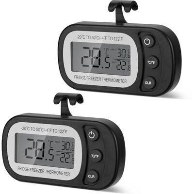 AiQInu AiQlnu 2 Stück Digitale Kühlschrank Thermometer, Magnetische Gefrierschrank Thermometer, Küchenthermometer mit Haken, Leicht ablesbares LCD-Display, für Zuhause, Restaurants, Bars, Cafés AiQInu AiQlnu 2 Stück Digitale Kühlschrank Thermometer, Magnetische Gefrierschrank Thermometer, Küchenthermometer mit Haken, Leicht ablesbares LCD-Display, für Zuhause, Restaurants, Bars, Cafés