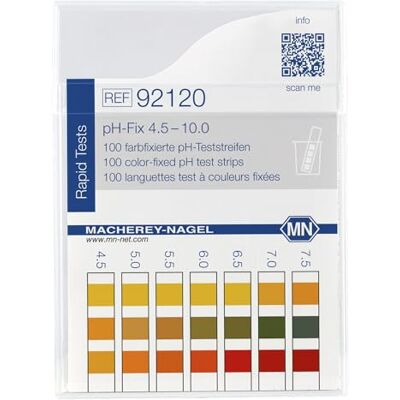 Macherey und Nagel Macherey & Nagel pH-Fix 4,5-10,0 pH-Teststreifen, farbfixiert, nicht blutend, 85 x 5,5 mm, 100 Stück Macherey und Nagel Macherey & Nagel pH-Fix 4,5-10,0 pH-Teststreifen, farbfixiert, nicht blutend, 85 x 5,5 mm, 100 Stück