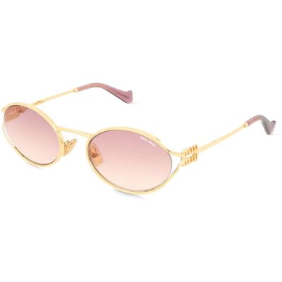 Luxottica Fashion Brillen Vertriebs GmbH Miu Miu MU 52YS Damen-Sonnenbrille Vollrand Oval Metall-Gestell, Gold Luxottica Fashion Brillen Vertriebs GmbH Miu Miu MU 52YS Damen-Sonnenbrille Vollrand Oval Metall-Gestell, Gold