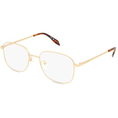 Kering Eyewear Spa Alexander McQueen AM0415O Unisex-Brille inkl. Gläser Vollrand Quadratisch Metall-Gestell 54/19/145, Gold Kering Eyewear Spa Alexander McQueen AM0415O Unisex-Brille inkl. Gläser Vollrand Quadratisch Metall-Gestell 54/19/145, Gold