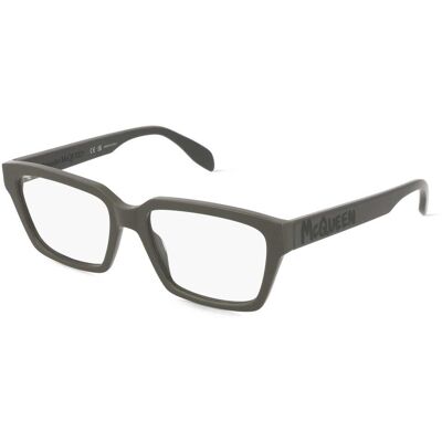 Kering Eyewear Spa Alexander McQueen AM0332O Unisex-Brille inkl. Gläser Vollrand Quadratisch Acetat-Gestell 54/17/145, Grau Kering Eyewear Spa Alexander McQueen AM0332O Unisex-Brille inkl. Gläser Vollrand Quadratisch Acetat-Gestell 54/17/145, Grau