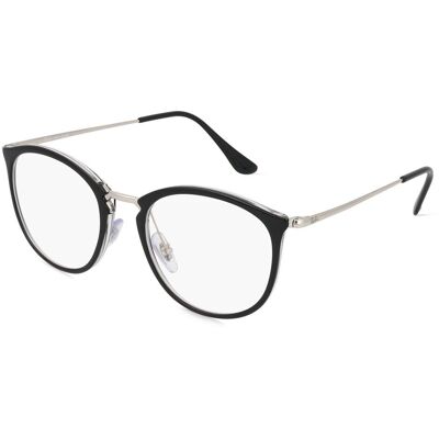Luxottica Fashion Brillen Vertriebs GmbH Ray-Ban RX7140 Unisex-Brille inkl. Gläser Vollrand Panto Kunststoff-Gestell 49/20/150, Schwarz Luxottica Fashion Brillen Vertriebs GmbH Ray-Ban RX7140 Unisex-Brille inkl. Gläser Vollrand Panto Kunststoff-Gestell 49/20/150, Schwarz