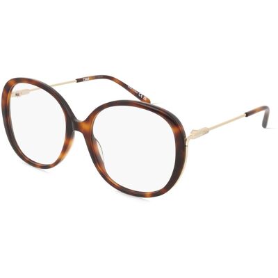 Kering Eyewear Spa Chloé CH0172O ELYS Unisex-Brille inkl. Gläser Vollrand Oval Acetat-Gestell 55/17/135, Havanna Kering Eyewear Spa Chloé CH0172O ELYS Unisex-Brille inkl. Gläser Vollrand Oval Acetat-Gestell 55/17/135, Havanna