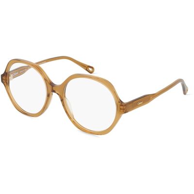 Kering Eyewear Spa Chloé CH0083O Unisex-Brille inkl. Gläser Vollrand Rund Acetat-Gestell 53/18/140, Braun Kering Eyewear Spa Chloé CH0083O Unisex-Brille inkl. Gläser Vollrand Rund Acetat-Gestell 53/18/140, Braun