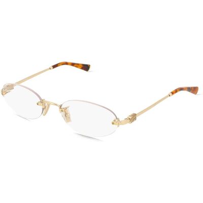 Luxottica Fashion Brillen Vertriebs GmbH Miu Miu MU53WV Damen-Brille inkl. Gläser Randlos Oval Metall-Gestell 51/20/140, Gold Luxottica Fashion Brillen Vertriebs GmbH Miu Miu MU53WV Damen-Brille inkl. Gläser Randlos Oval Metall-Gestell 51/20/140, Gold