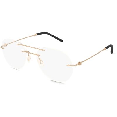 Luxottica Fashion Brillen Vertriebs GmbH Moncler ME1003 Unisex-Brille inkl. Gläser Randlos Geometrisch Edelstahl-Gestell 55/18/140, Gold Luxottica Fashion Brillen Vertriebs GmbH Moncler ME1003 Unisex-Brille inkl. Gläser Randlos Geometrisch Edelstahl-Gestell 55/18/140, Gold