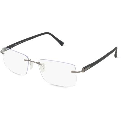 Stepper Eyewear LTD. Fielmann COMFORT 116 CL Herren-Brille inkl. Gläser Randlos Quadratisch Titan-Gestell 55/17/140, Grau Stepper Eyewear LTD. Fielmann COMFORT 116 CL Herren-Brille inkl. Gläser Randlos Quadratisch Titan-Gestell 55/17/140, Grau