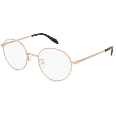 Kering Eyewear Spa Alexander McQueen AM0369O Unisex-Brille inkl. Gläser Vollrand Rund Metall-Gestell 53/20/145, Braun Kering Eyewear Spa Alexander McQueen AM0369O Unisex-Brille inkl. Gläser Vollrand Rund Metall-Gestell 53/20/145, Braun