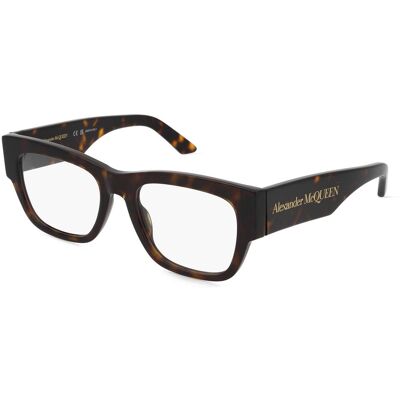 Kering Eyewear Spa Alexander McQueen AM0436O Unisex-Brille inkl. Gläser Vollrand Quadratisch Acetat-Gestell 52/19/145, Havanna Kering Eyewear Spa Alexander McQueen AM0436O Unisex-Brille inkl. Gläser Vollrand Quadratisch Acetat-Gestell 52/19/145, Havanna