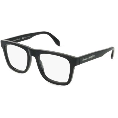 Kering Eyewear Spa Alexander McQueen AM0357O Unisex-Brille inkl. Gläser Vollrand Quadratisch Kunststoff-Gestell 52/19/145, Schwarz Kering Eyewear Spa Alexander McQueen AM0357O Unisex-Brille inkl. Gläser Vollrand Quadratisch Kunststoff-Gestell 52/19/145, Schwarz