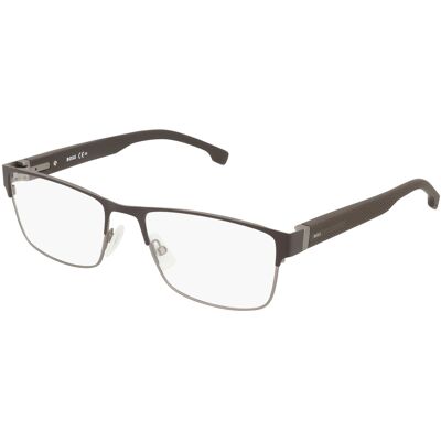 Safilo GmbH Boss 1040 Unisex-Brille inkl. Gläser Vollrand Quadratisch Metall-Gestell 57/18/145, Braun Safilo GmbH Boss 1040 Unisex-Brille inkl. Gläser Vollrand Quadratisch Metall-Gestell 57/18/145, Braun