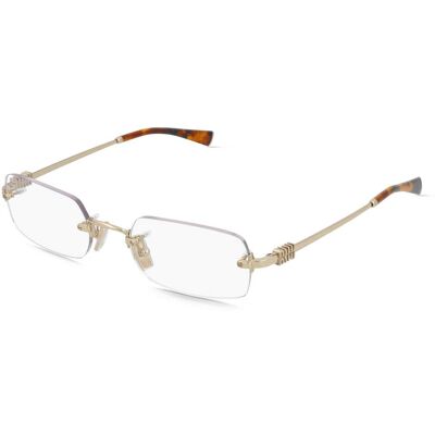 Luxottica Fashion Brillen Vertriebs GmbH Miu Miu MU 50YV Damen-Brille inkl. Gläser Randlos Eckig Metall-Gestell 52/20/140, Gold Luxottica Fashion Brillen Vertriebs GmbH Miu Miu MU 50YV Damen-Brille inkl. Gläser Randlos Eckig Metall-Gestell 52/20/140, Gold