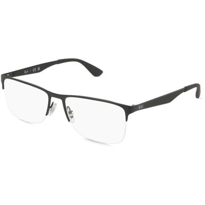 Luxottica Fashion Brillen Vertriebs GmbH Ray Ban 0RX6335 Herren-Brille inkl. Gläser Halbrand Quadratisch Metall-Gestell 54/17/145, Schwarz Luxottica Fashion Brillen Vertriebs GmbH Ray Ban 0RX6335 Herren-Brille inkl. Gläser Halbrand Quadratisch Metall-Gestell 54/17/145, Schwarz