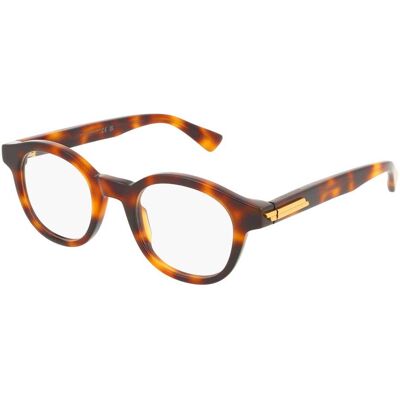 Kering Eyewear Spa Bottega Veneta BV1413O Herren-Brille inkl. Gläser Vollrand Rund Acetat-Gestell 46/22/145, Havanna Kering Eyewear Spa Bottega Veneta BV1413O Herren-Brille inkl. Gläser Vollrand Rund Acetat-Gestell 46/22/145, Havanna