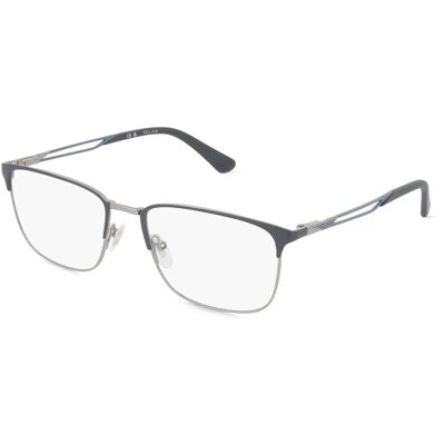 DE RIGO Vision D.A.CH. GmbH Police POIVPLF07 Unisex-Brille inkl. Gläser Vollrand Quadratisch Metall-Gestell 56/18/145, Silber DE RIGO Vision D.A.CH. GmbH Police POIVPLF07 Unisex-Brille inkl. Gläser Vollrand Quadratisch Metall-Gestell 56/18/145, Silber