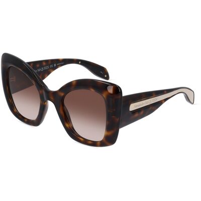 Kering Eyewear Spa Alexander McQueen AM0402S Damen-Sonnenbrille Vollrand Butterfly Kunststoff-Gestell, Havanna Kering Eyewear Spa Alexander McQueen AM0402S Damen-Sonnenbrille Vollrand Butterfly Kunststoff-Gestell, Havanna