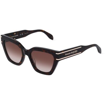 Kering Eyewear Spa Alexander McQueen AM0398S Damen-Sonnenbrille Vollrand Butterfly Kunststoff-Gestell, Havanna Kering Eyewear Spa Alexander McQueen AM0398S Damen-Sonnenbrille Vollrand Butterfly Kunststoff-Gestell, Havanna