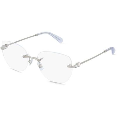 Luxottica Fashion Brillen Vertriebs GmbH Swarovski SK1038 Damen-Brille inkl. Gläser Randlos Rund Metall-Gestell 54/18/140, Silber Luxottica Fashion Brillen Vertriebs GmbH Swarovski SK1038 Damen-Brille inkl. Gläser Randlos Rund Metall-Gestell 54/18/140, Silber
