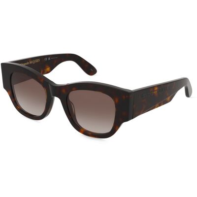 Kering Eyewear Spa Alexander McQueen AM0420S Unisex-Sonnenbrille Vollrand Quadratisch Acetat-Gestell, Havanna Kering Eyewear Spa Alexander McQueen AM0420S Unisex-Sonnenbrille Vollrand Quadratisch Acetat-Gestell, Havanna