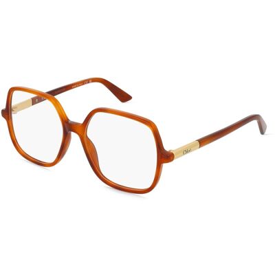 Kering Eyewear Spa Chloé CH0368O Damen-Brille inkl. Gläser Vollrand Geometrisch Acetat-Gestell 54/16/140, Havanna Kering Eyewear Spa Chloé CH0368O Damen-Brille inkl. Gläser Vollrand Geometrisch Acetat-Gestell 54/16/140, Havanna
