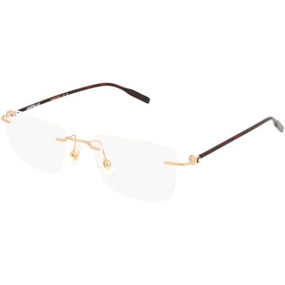 Kering Eyewear Spa Montblanc MB0431O Herren-Brille inkl. Gläser Randlos Eckig Metall-Gestell 53/19/145, Gold Kering Eyewear Spa Montblanc MB0431O Herren-Brille inkl. Gläser Randlos Eckig Metall-Gestell 53/19/145, Gold