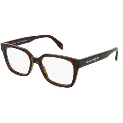 Kering Eyewear Spa Alexander McQueen AM0358O Unisex-Brille inkl. Gläser Vollrand Quadratisch Kunststoff-Gestell 52/18/145, Havanna Kering Eyewear Spa Alexander McQueen AM0358O Unisex-Brille inkl. Gläser Vollrand Quadratisch Kunststoff-Gestell 52/18/145, Havanna