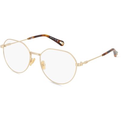 Kering Eyewear Spa Chloé CH0180O Unisex-Brille inkl. Gläser Vollrand Rund Metall-Gestell 54/17/140, Gold Kering Eyewear Spa Chloé CH0180O Unisex-Brille inkl. Gläser Vollrand Rund Metall-Gestell 54/17/140, Gold