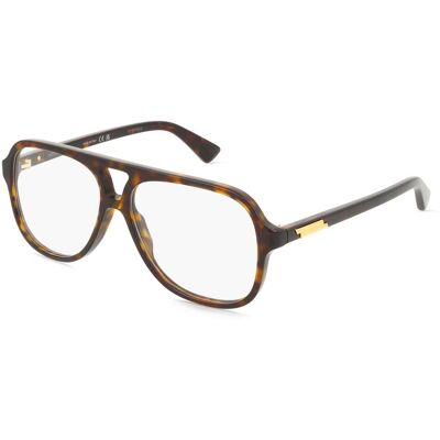 Kering Eyewear Spa Bottega Veneta BV1417O Unisex-Brille inkl. Gläser Vollrand Pilot Acetat-Gestell 56/13/145, Havanna Kering Eyewear Spa Bottega Veneta BV1417O Unisex-Brille inkl. Gläser Vollrand Pilot Acetat-Gestell 56/13/145, Havanna