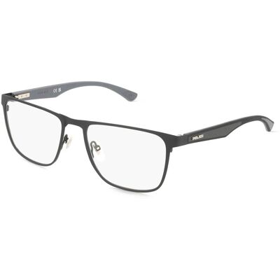 DE RIGO Vision D.A.CH. GmbH Police VPLN25 Unisex-Brille inkl. Gläser Vollrand Quadratisch Metall-Gestell 54/18/145, Schwarz DE RIGO Vision D.A.CH. GmbH Police VPLN25 Unisex-Brille inkl. Gläser Vollrand Quadratisch Metall-Gestell 54/18/145, Schwarz