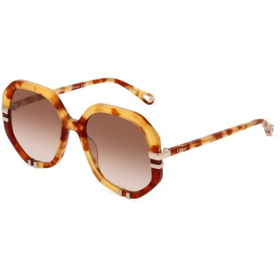 Kering Eyewear Spa Chloé CH0105S Unisex-Sonnenbrille Vollrand Geometrisch Acetat-Gestell, Havanna Kering Eyewear Spa Chloé CH0105S Unisex-Sonnenbrille Vollrand Geometrisch Acetat-Gestell, Havanna