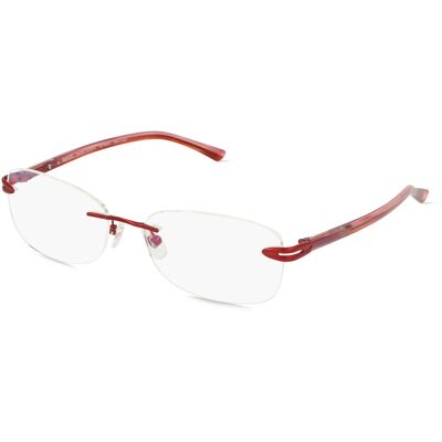 Optic Prima Co., Ltd. Fielmann TITANIUM 164 FLEX CL Damen-Brille inkl. Gläser Randlos Quadratisch Titan-Gestell 53/16/140, Rot Optic Prima Co., Ltd. Fielmann TITANIUM 164 FLEX CL Damen-Brille inkl. Gläser Randlos Quadratisch Titan-Gestell 53/16/140, Rot