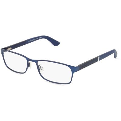 Safilo GmbH Tommy Hilfiger Eyewear TH 1479 Herren-Brille inkl. Gläser Vollrand Quadratisch Metall-Gestell 54/17/145, Blau Safilo GmbH Tommy Hilfiger Eyewear TH 1479 Herren-Brille inkl. Gläser Vollrand Quadratisch Metall-Gestell 54/17/145, Blau