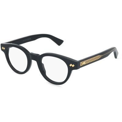 Kering Eyewear Spa Bottega Veneta BV1443O Unisex-Brille inkl. Gläser Vollrand Rund Acetat-Gestell 45/22/145, Schwarz Kering Eyewear Spa Bottega Veneta BV1443O Unisex-Brille inkl. Gläser Vollrand Rund Acetat-Gestell 45/22/145, Schwarz