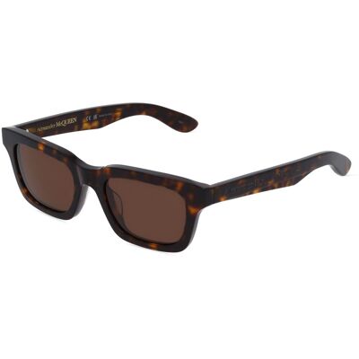 Kering Eyewear Spa Alexander McQueen AM0392S Herren-Sonnenbrille Vollrand Quadratisch Kunststoff-Gestell, Havanna Kering Eyewear Spa Alexander McQueen AM0392S Herren-Sonnenbrille Vollrand Quadratisch Kunststoff-Gestell, Havanna