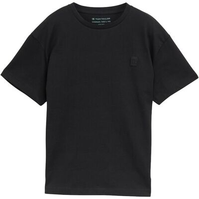 TOM TAILOR Jungen Oversize T-Shirt, schwarz, Uni, Gr. 140 TOM TAILOR Jungen Oversize T-Shirt, schwarz, Uni, Gr. 140