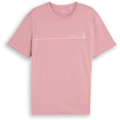 TOM TAILOR Herren T-Shirt mit Print, rosa, Uni, Gr. XXL TOM TAILOR Herren T-Shirt mit Print, rosa, Uni, Gr. XXL