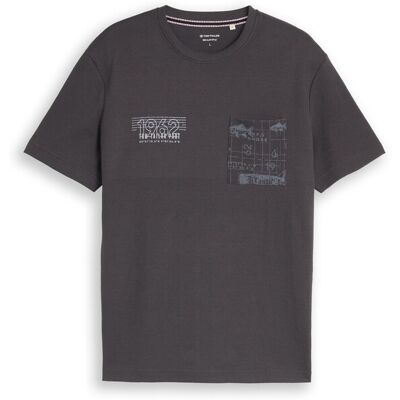 TOM TAILOR Herren T-Shirt mit Waffelstruktur, schwarz, Uni, Gr. XXL TOM TAILOR Herren T-Shirt mit Waffelstruktur, schwarz, Uni, Gr. XXL