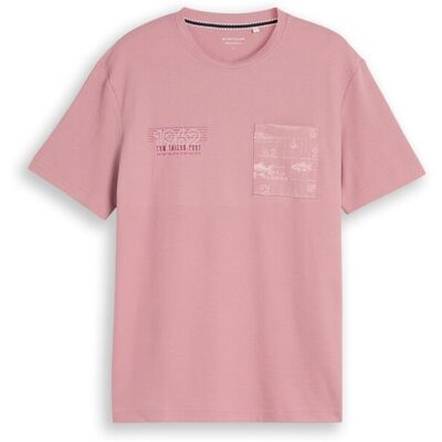 TOM TAILOR Herren T-Shirt mit Waffelstruktur, rosa, Uni, Gr. XXL TOM TAILOR Herren T-Shirt mit Waffelstruktur, rosa, Uni, Gr. XXL