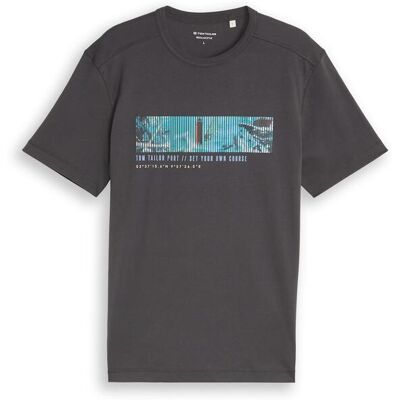 TOM TAILOR Herren T-Shirt mit Fotoprint, schwarz, Uni, Gr. XXL TOM TAILOR Herren T-Shirt mit Fotoprint, schwarz, Uni, Gr. XXL