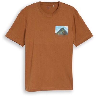 TOM TAILOR Herren T-Shirt mit Print, braun, Uni, Gr. XXL TOM TAILOR Herren T-Shirt mit Print, braun, Uni, Gr. XXL