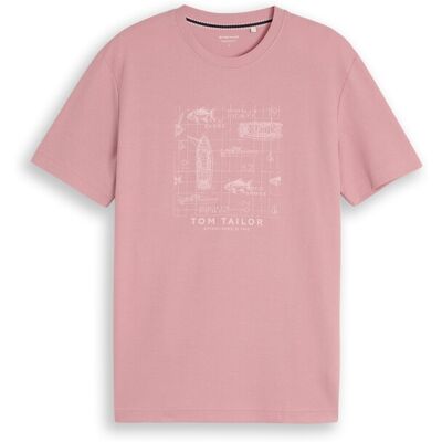 TOM TAILOR Herren T-Shirt mit Waffelstruktur, rosa, Uni, Gr. XXL TOM TAILOR Herren T-Shirt mit Waffelstruktur, rosa, Uni, Gr. XXL