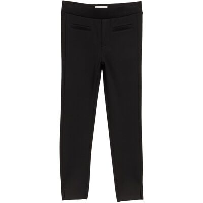TOM TAILOR Mädchen Leggings mit elastischem Bund, schwarz, Uni, Gr. 104/110 TOM TAILOR Mädchen Leggings mit elastischem Bund, schwarz, Uni, Gr. 104/110
