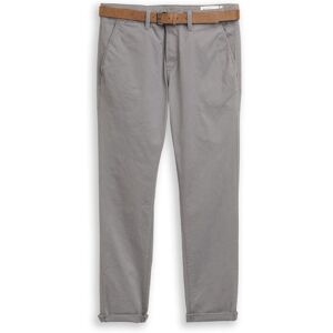 TOM TAILOR DENIM Herren Chino Hose mit Gürtel, grau, Uni, Gr. 36/32 TOM TAILOR DENIM Herren Chino Hose mit Gürtel, grau, Uni, Gr. 36/32