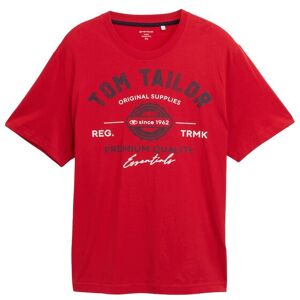 TOM TAILOR Herren Plus Size - T-Shirt mit Logo Print, rot, Logo Print, Gr. 2XL TOM TAILOR Herren Plus Size - T-Shirt mit Logo Print, rot, Logo Print, Gr. 2XL