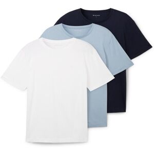 TOM TAILOR Herren Basic T-Shirts im 3er-Pack, weiß, Uni, Gr. XXXL TOM TAILOR Herren Basic T-Shirts im 3er-Pack, weiß, Uni, Gr. XXXL